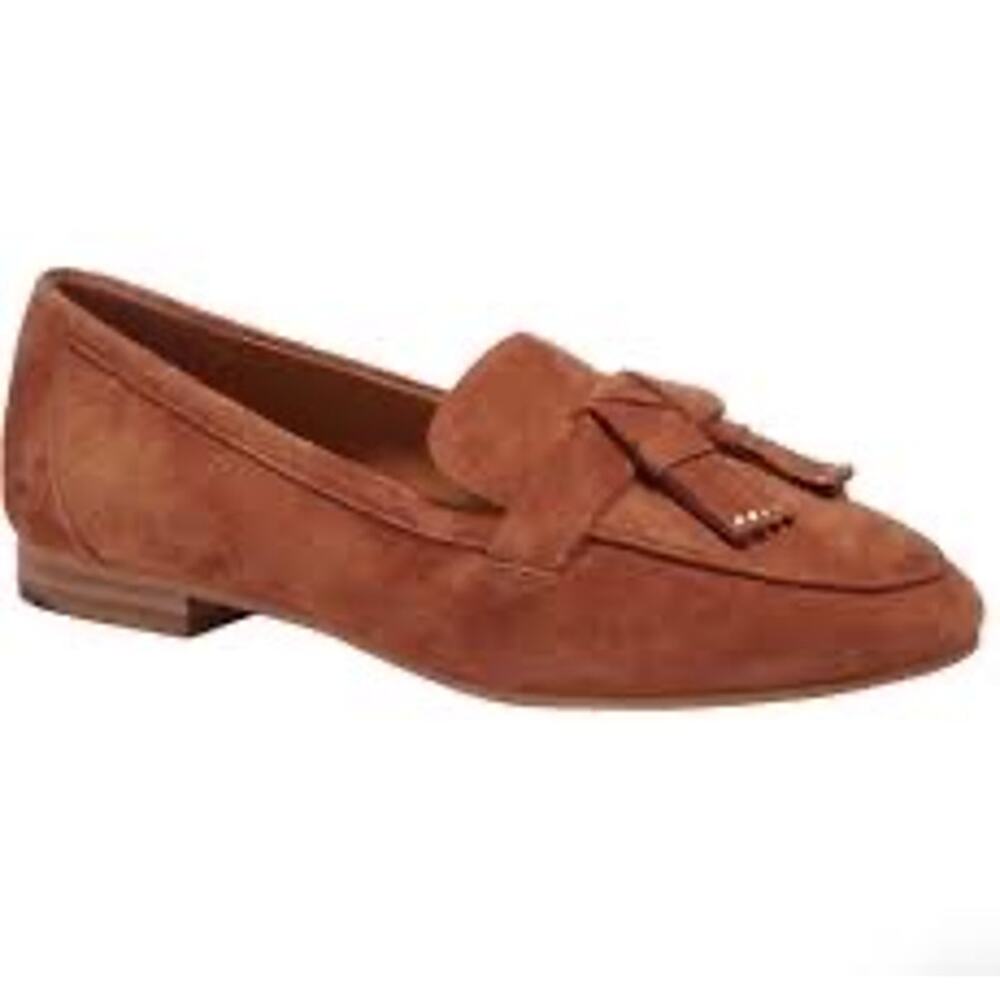 Kate Spade Berkeley Brown Tan Suede Tassel Loafers Flats Women Size 5.5